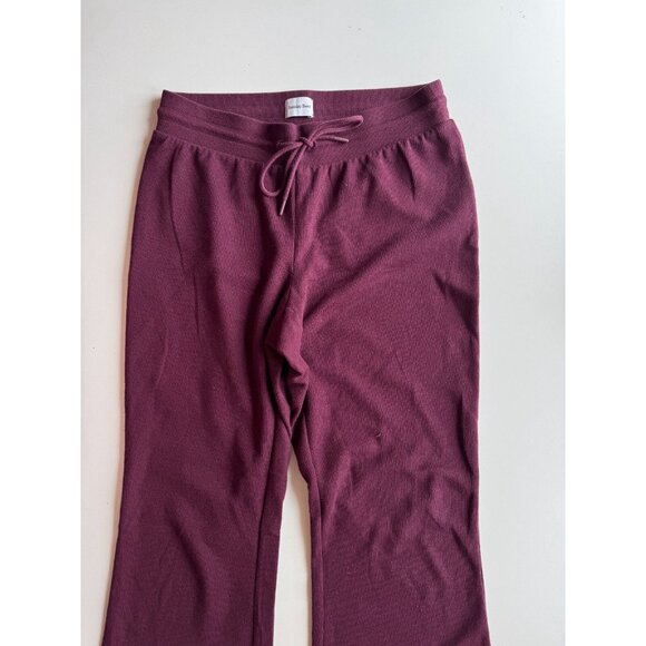 Aritzia SUNDAY BEST Purple Cotton Baby Waffle Knit Flared Lounge Pants, Size M - Picture 2 of 13